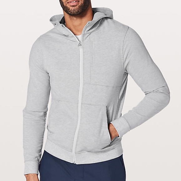 grey mens zip hoodie